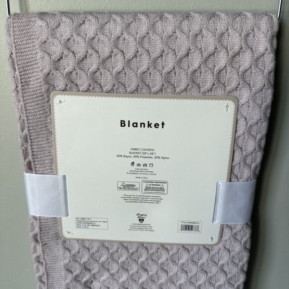 SOLD‼️‼️NWT  BONBINI New York WAFFLE KNIT 38"x 28"  Baby/Lap  Blanket Lavender - Picture 7 of 11
